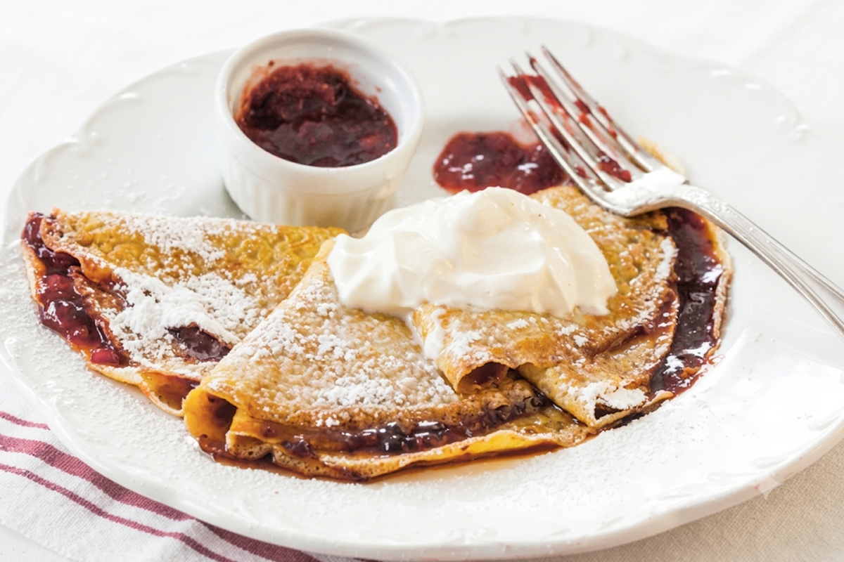 Jam-Filled Crepes for Your Valentine