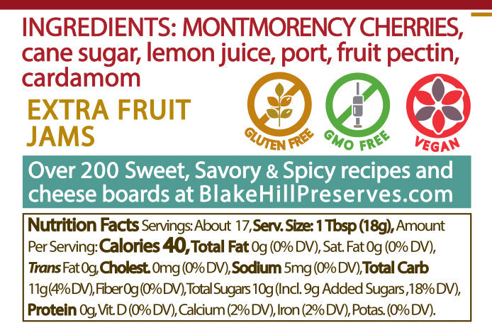 Tart Cherry with Cardamom & Port nutrition facts