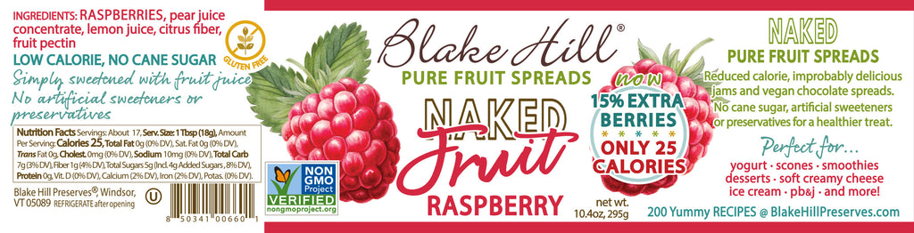 Naked Raspberry Spread nutrition facts
